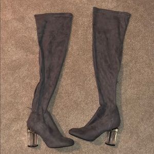 Over the Knee Grey Boot